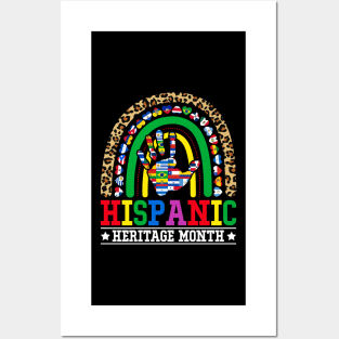 Hispanic Heritage Month Latino Countries Flags Rainbow Posters and Art